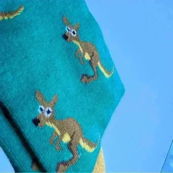 Sole Mates Australia Kangaroo Green Yellow  Socks One size - Picture 5 of 5